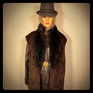 💯real fur long vest coat ♥️